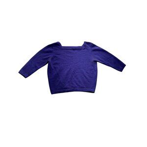 Vintage Purple 100% Cashmere 3/4 Sleeve Womens Sweater  #7432